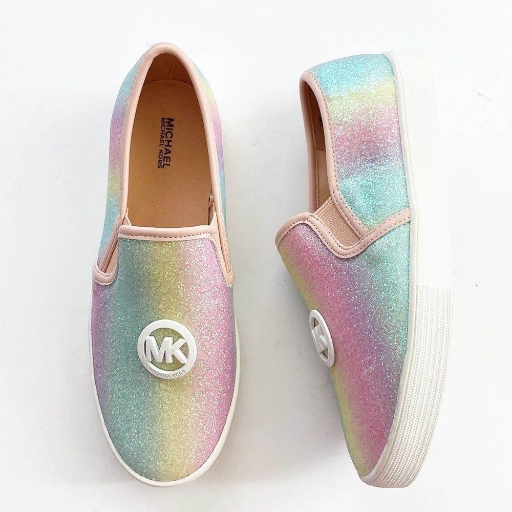 Michael Kors Ombré pastel glitter slip on sneakers 5